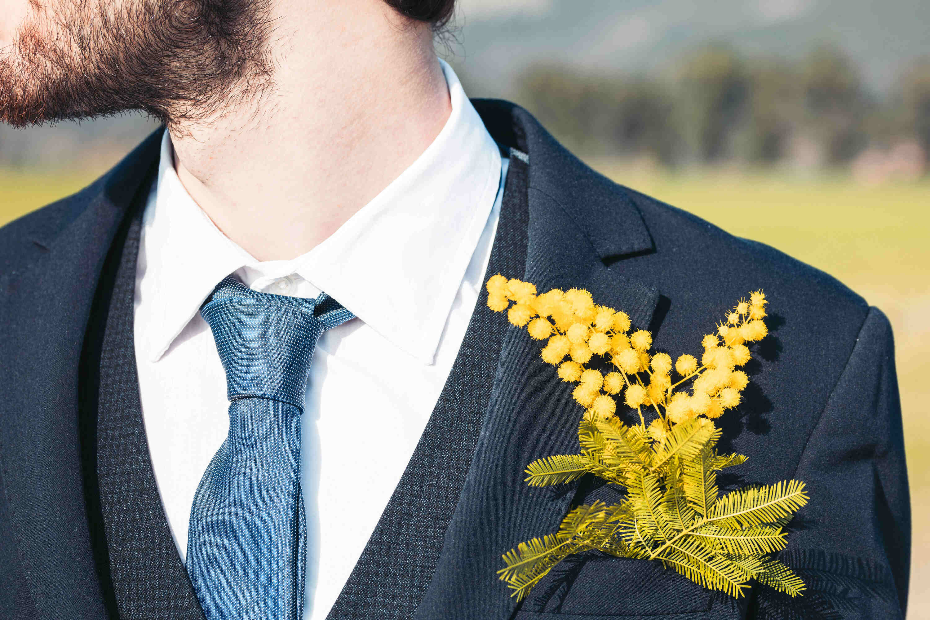 Add formal flair to your invitation with a man in a suit and tie