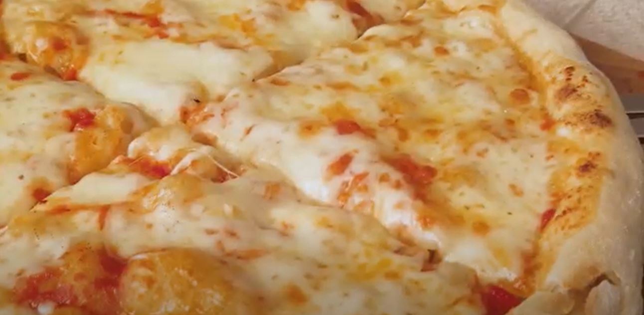 Pizza slice pull stock footage