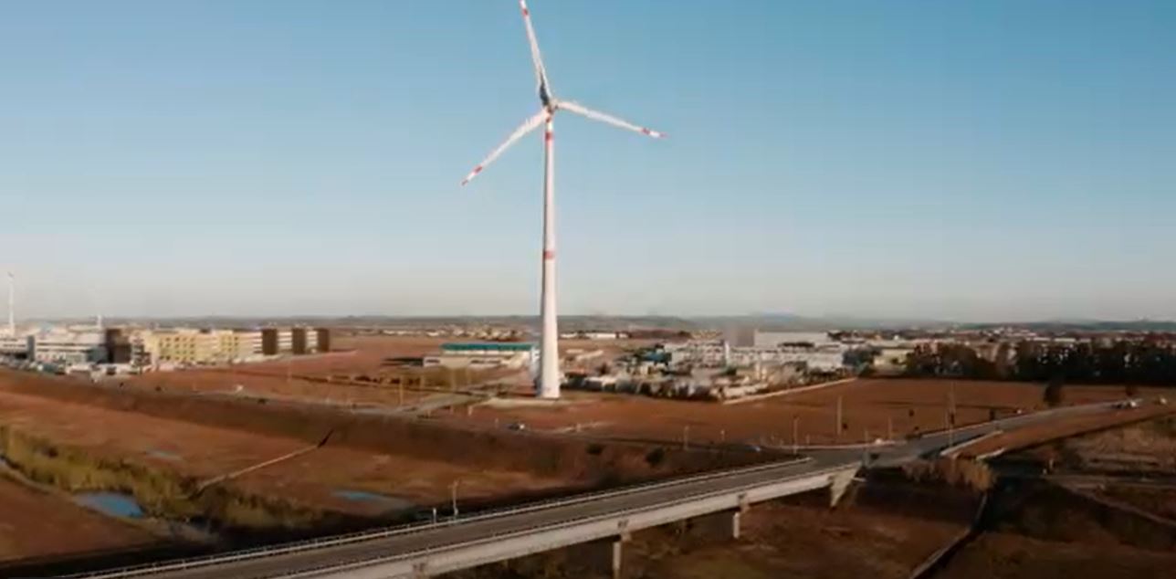 Stock footage of wind turbines